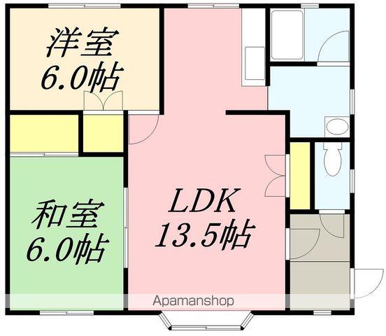 北海道函館市 2階建 築28年(2LDK/1階)の間取り写真