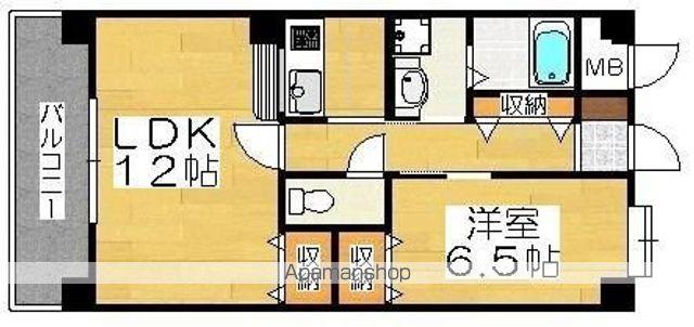 ル・モンド姪浜(1LDK/4階)の間取り写真