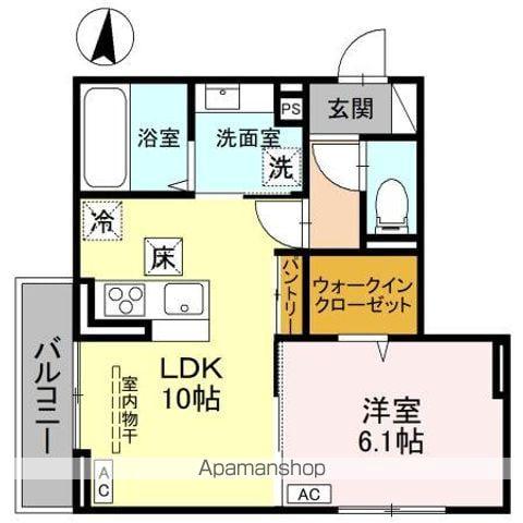 Dアヴァンス登戸町(1LDK/1階)の間取り写真