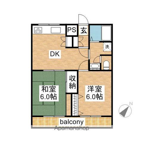 コバヤシハイツ(2DK/3階)の間取り写真