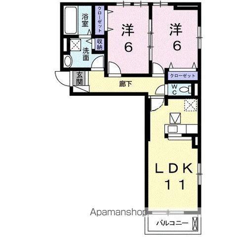 マリナ・デル・レイⅠ(2LDK/1階)の間取り写真