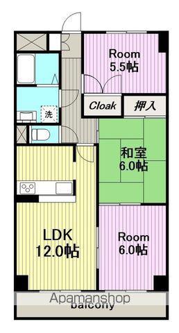 VILLA RIALTO(3LDK/4階)の間取り写真