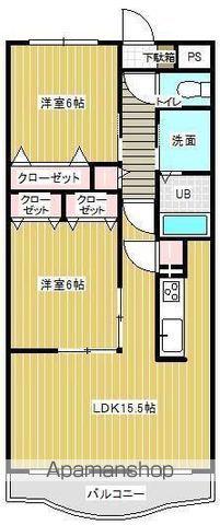 アンシャンテ(2LDK/2階)の間取り写真