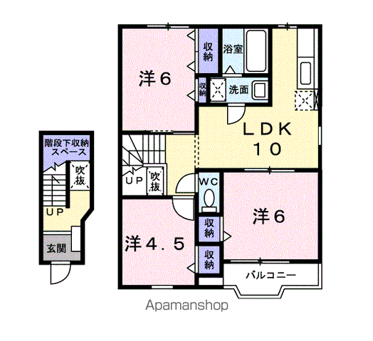 パークハイグランドⅢ(3LDK/2階)の間取り写真
