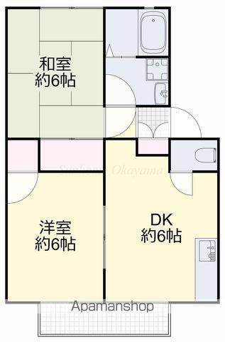 ヴィラウィンディア C(2DK/1階)の間取り写真