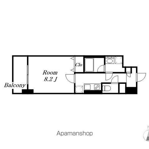 ウィステリアフロリバンダ(1K/3階)の間取り写真