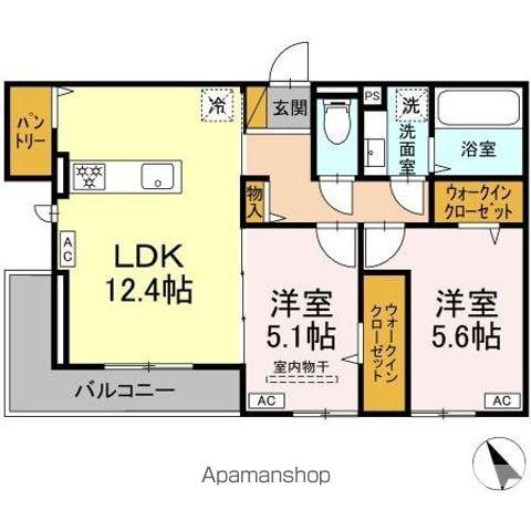 YAMAJU(2LDK/3階)の間取り写真