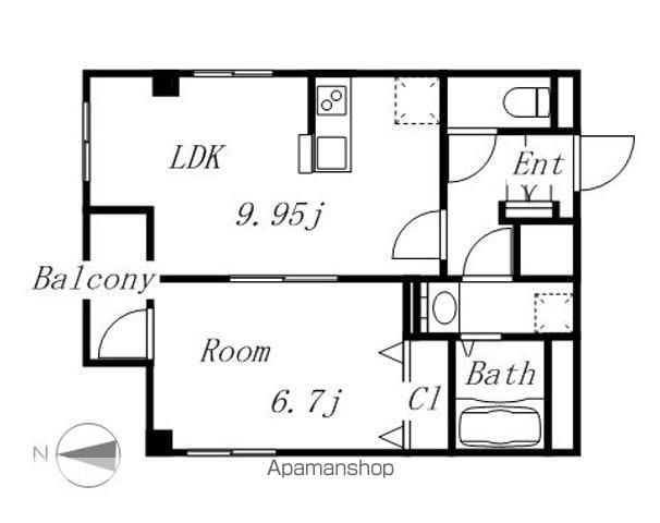 グランレーヴ千代田(1LDK/4階)の間取り写真