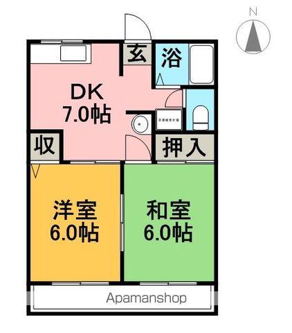 アーバンヒル横川(2DK/2階)の間取り写真