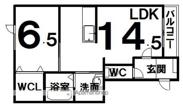 根室本線 帯広駅 バス乗車時間：9分 西１１条南９丁目バス停で下車 徒歩4分 3階建 築10年(1LDK/3階)の間取り写真