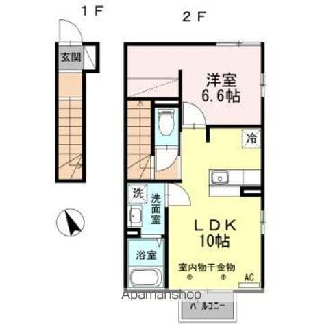 パインズコート(1LDK/2階)の間取り写真