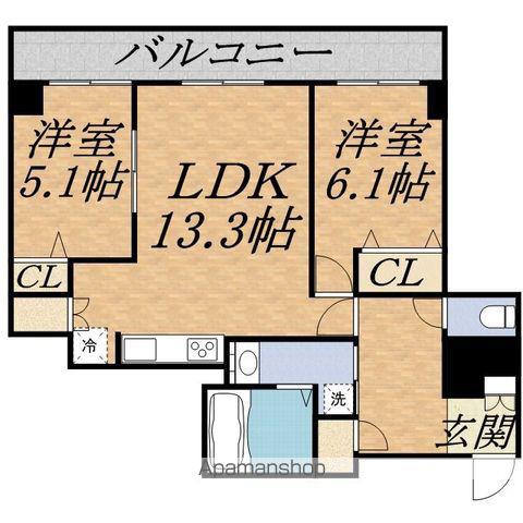 レジディア大通公園(2LDK/6階)の間取り写真