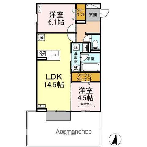 D-ROOMフィオーレ(2LDK/1階)の間取り写真