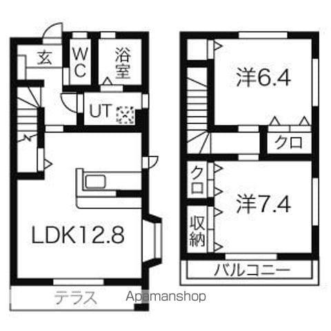 ル・リアン(2LDK/1階)の間取り写真