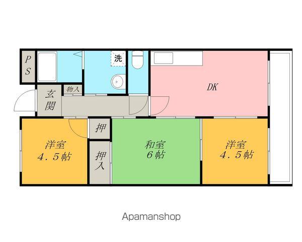 サンローゼ春木(3DK/4階)の間取り写真