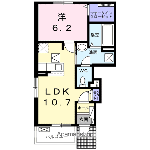 プログレス3(1LDK/1階)の間取り写真