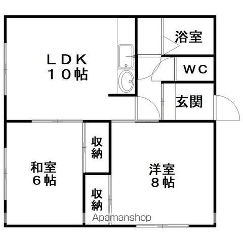 マリンマンションA(2LDK/1階)の間取り写真
