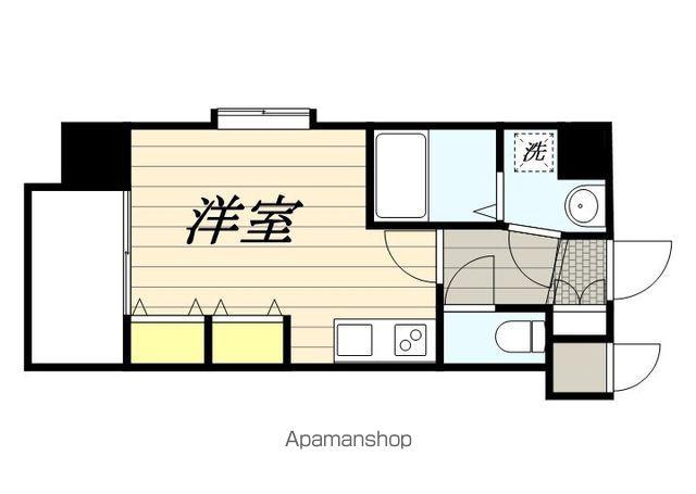 福岡市箱崎線 箱崎宮前駅 徒歩4分 13階建 築10年(ワンルーム/3階)の間取り写真
