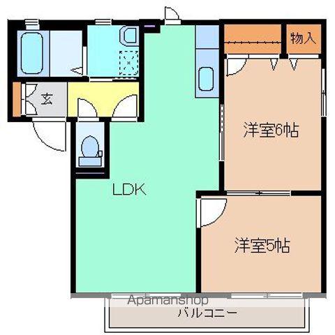グラン・ドルチェ E棟(2LDK/2階)の間取り写真