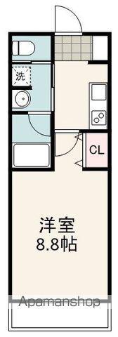 タウンヒルズ草薙(1K/1階)の間取り写真