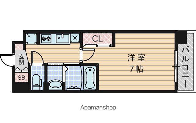 LUXE新大阪Ⅵ(1K/4階)の間取り写真