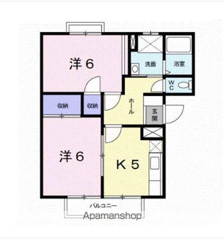 うぃすたりあⅠ(2K/1階)の間取り写真