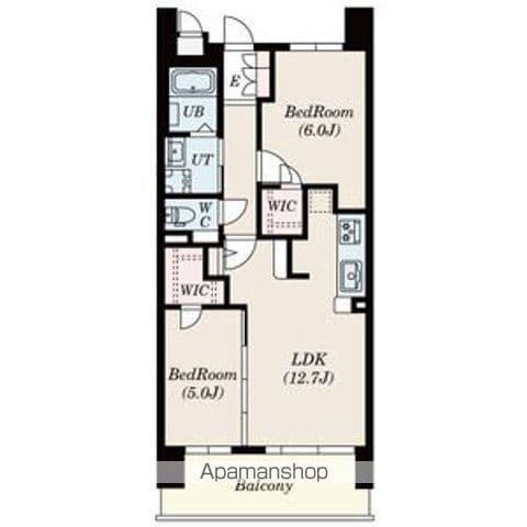 S-RESIDENCE茶屋ヶ坂イースト(2LDK/9階)の間取り写真