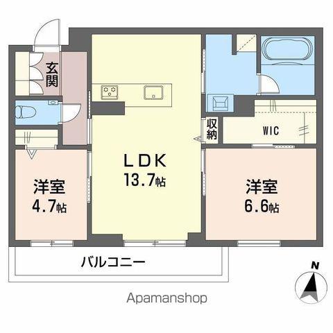 グランメゾン(2LDK/2階)の間取り写真