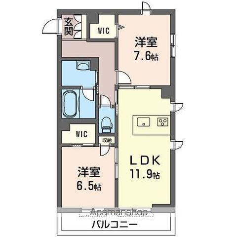 ティサージュ(2LDK/1階)の間取り写真