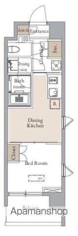 グランカーサ四谷(1DK/3階)の間取り写真