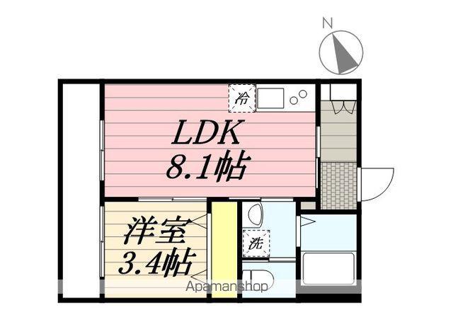 AJ北松戸(1LDK/2階)の間取り写真