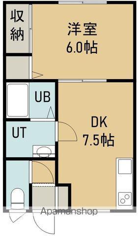 シャレムハウス(1DK/2階)の間取り写真