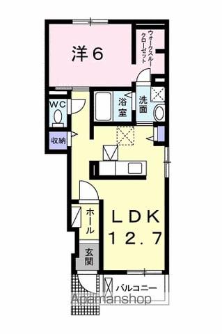 ラインハイトⅡ(1LDK/1階)の間取り写真