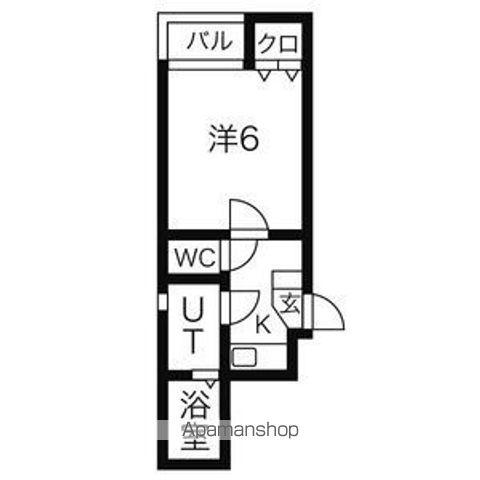 A-LEGATO大喜(1K/1階)の間取り写真