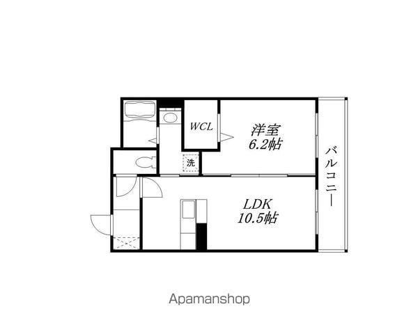 GREEN AWAY(1LDK/3階)の間取り写真