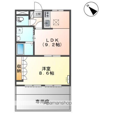 ロイヤルガーデンKⅡ(1LDK/1階)の間取り写真