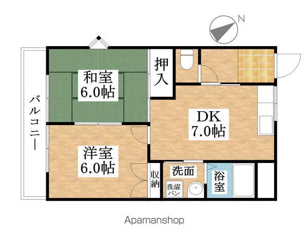 扶桑ハイツ(2DK/2階)の間取り写真