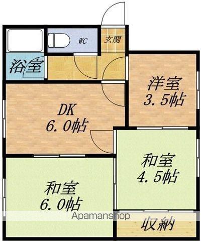 新光ハイツ(3DK/2階)の間取り写真
