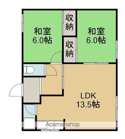 高村マンションNO1(2LDK/2階)の間取り写真