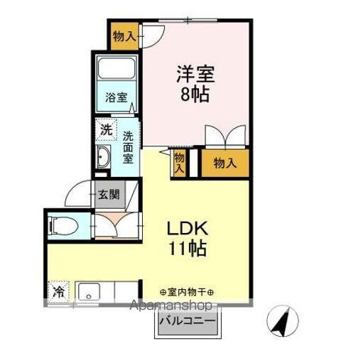 メイユールユウ(1LDK/1階)の間取り写真