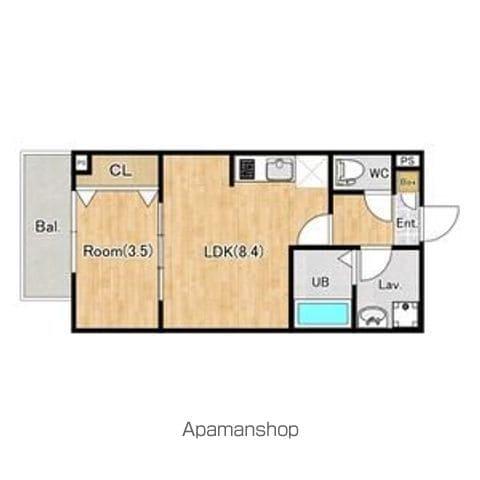 ジーメゾン春日部千間(1LDK/3階)の間取り写真