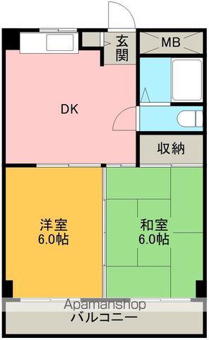 セゾンAGA(2DK/4階)の間取り写真