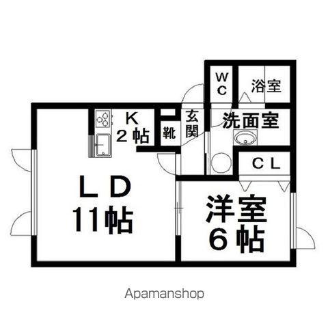 エクセルハイム(1LDK/1階)の間取り写真