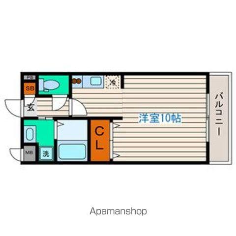 レーベンス柏木(1K/1階)の間取り写真