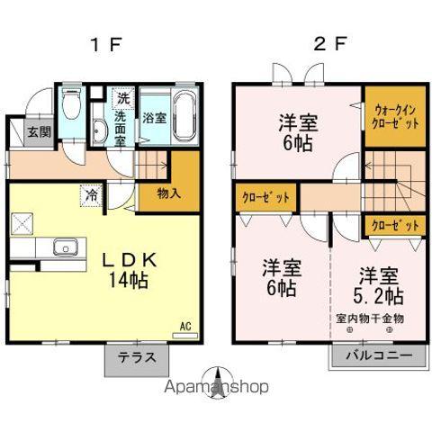 コロナーレ水越(3LDK/1階)の間取り写真
