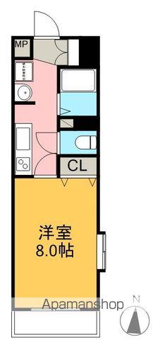 ソレイユ山代(1K/3階)の間取り写真