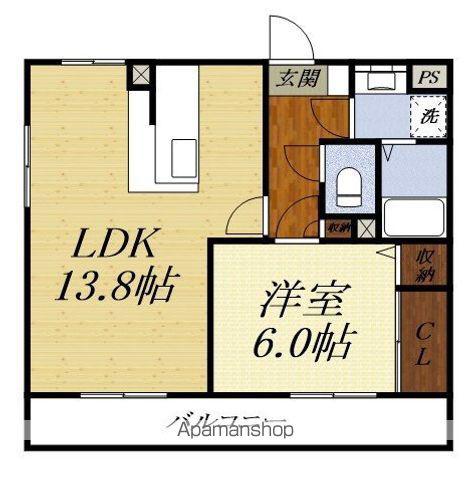 エルフィーネ(1LDK/3階)の間取り写真