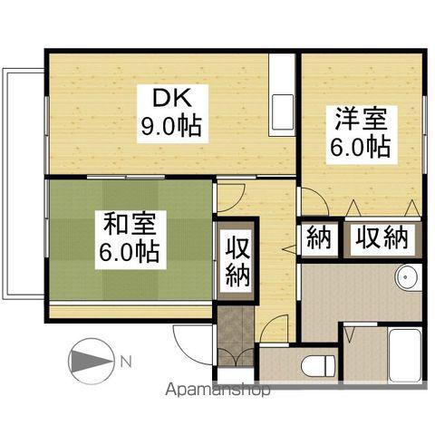 FXシャン(2DK/1階)の間取り写真