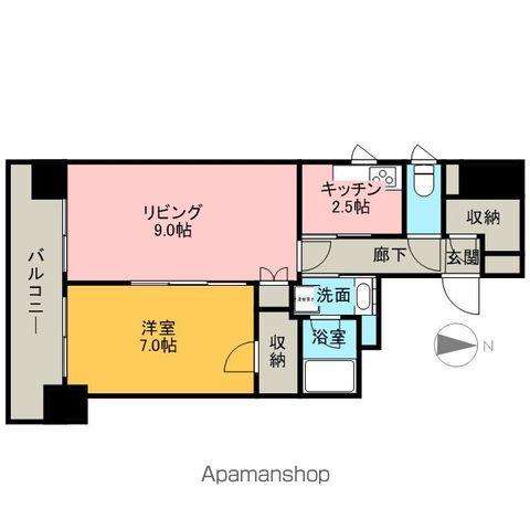 アリュージュ両国(1LDK/4階)の間取り写真