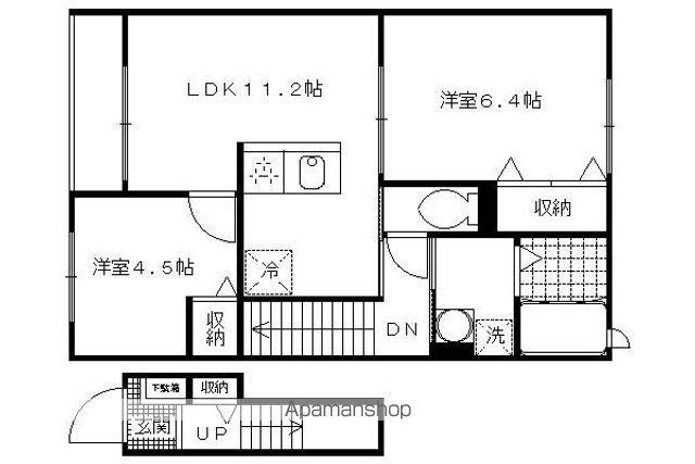 エルメゾン醍醐(2LDK/2階)の間取り写真